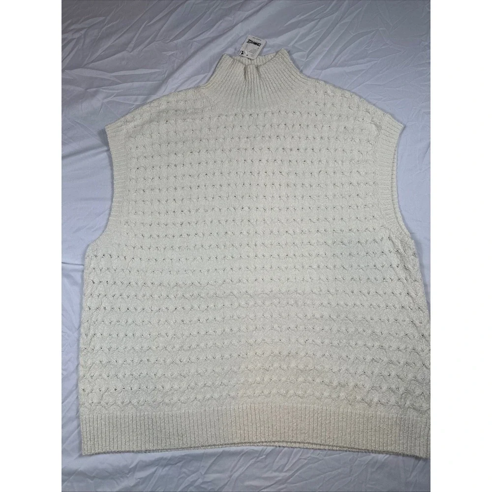 Free People Ivory Knit Vest Mini Skirt Set‎ Sleeveless Turtleneck Small